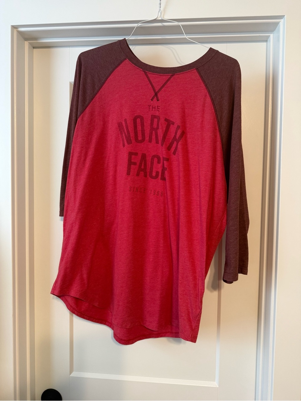 The North Face Men’s Red Raglan Sleeve Logo Top